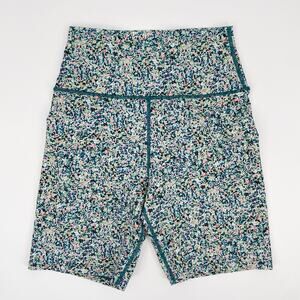 Sage Collective Static Ditzy Floral Biker Shorts Yoga Small‎ Gym Blue High Rise